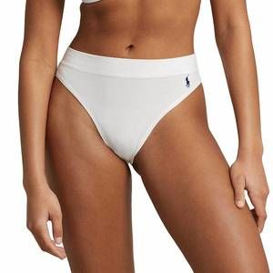 NEW POLO RALPH LAUREN high-rise high-cut organic cotton brief in white cloud